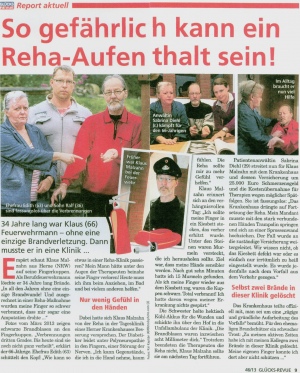 gluecksrevue vom 06.11.2013 so gefaehrlich kann ein reha aufenthalt sein 34 jahre war klaus feuerwehrmann ohne eine einzige brandverletzung. dann musste er in