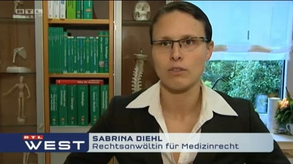 RTL West vom 27.08.2014 Der Aquarium Unfall Sabrina Diehl Fachanwältin für Medizinrecht Oberhausen Marl
