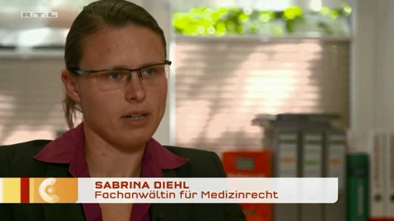 RTL Punkt 12 vom 06.08.2015 Ärztepfusch bei Mandel OP Haarwachstum Schmerzensgeld Schadensersatz Fachanwältin Medizinrecht Sabrina Diehl Marl Oberhausen