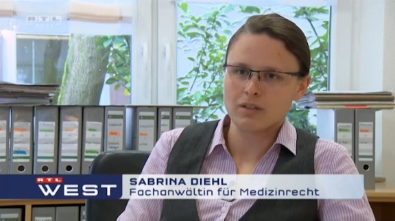 RTL West vom 05.05.2015 Multiresistente Keime Schmerzensgeld Schadensersatz Fachanwältin Medizinrecht Sabrina Diehl Marl Oberhausen
