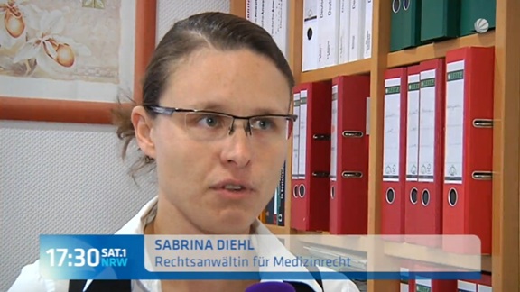 Sat 1 NRW vom 06.08.2015 Kaiserschnitt ohne Betäubung Geburtsschaden Geburt OP Sabrina Diehl Fachanwältin für Medizinrecht Marl Oberhausen