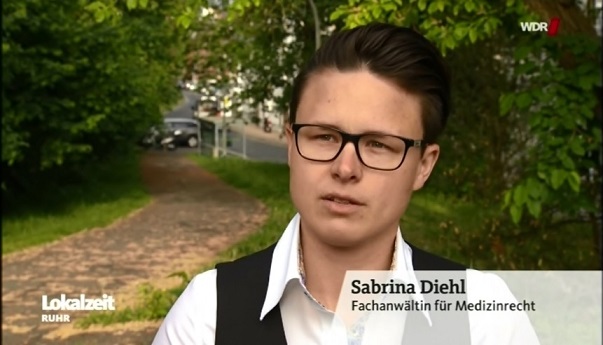 WDR Lokalzeit Ruhr vom 15.05.2018 Kampf um Entschädigung nach verpfuschter Knie OP Sabrina Diehl Herne Oberhausen Medizinrecht Behandlungsfehler