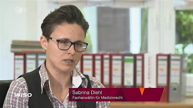 ZDF WISO vom 24.09.2018 Fragwuerdige Billig Schoenheits OP Sabrina Diehl Herne Oberhausen Medizinrecht Schmerzensgeld Schadensersatz Pfusch