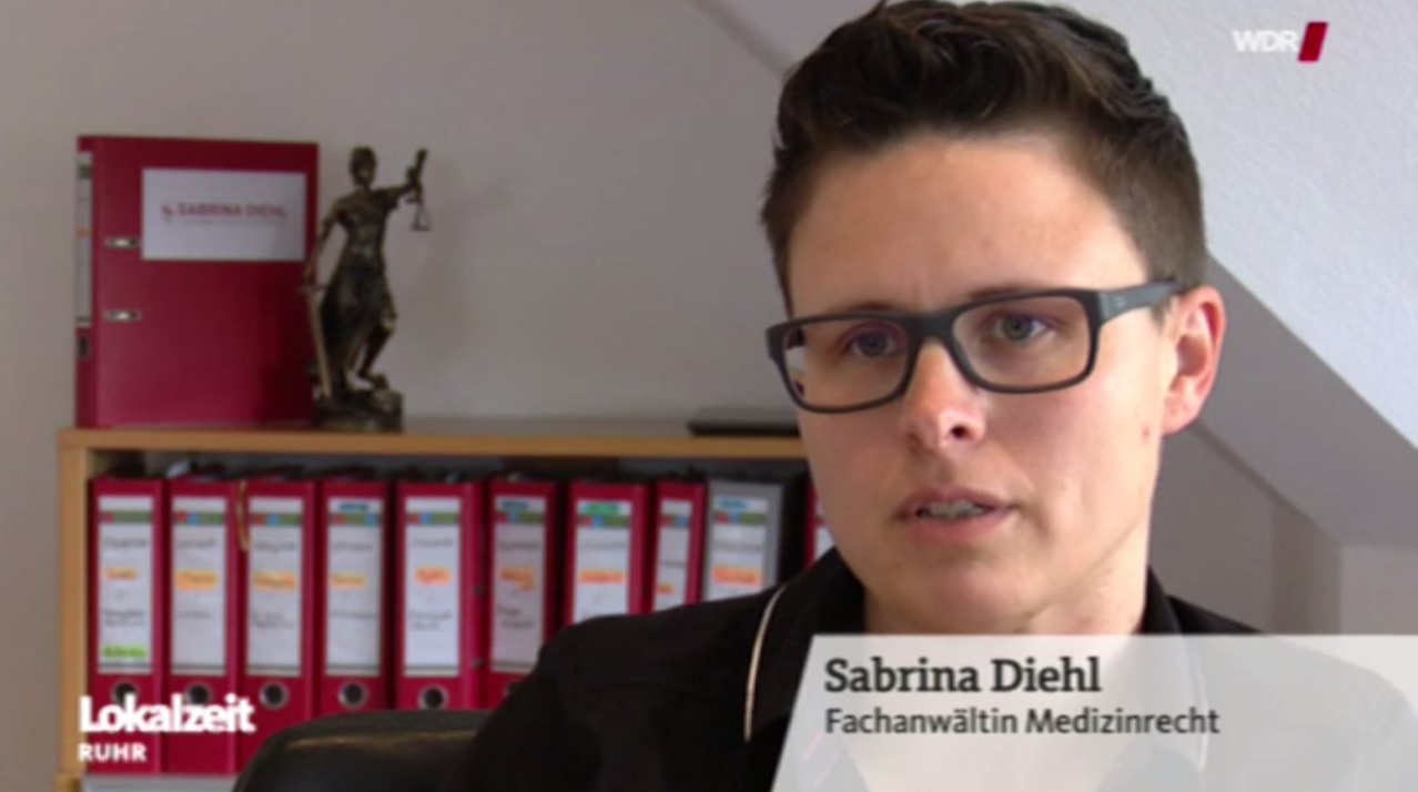WDR Lokalzeit Ruhr vom 05.06.2019 Schmerzensgeld nach verspätetem Rettungseinsatz Sabrina Diehl Herne Feuerwehr Schlaganfall Behandlungsfehler Vergleich