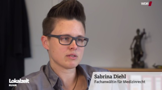 WDR Lokalzeit Ruhr vom 05.08.2020 Nach Untersuchung 75 jährige Hernerin sitzt im Rollstuhl Kanzlei Sabrina Diehl Herne EVK NRW